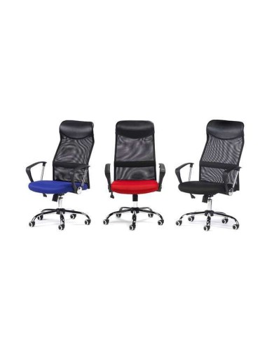 SILLA MEGA AZUL/NEGRA ESTRUCTURA METÁLICA CROMADA