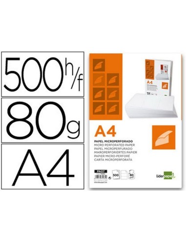 PAPEL MICROPERFORADO EN 3 PARTES 80GR A4 P500