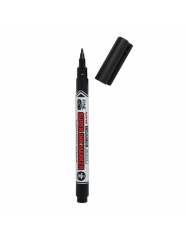 ROTULADOR PERMANENTE TEXTIL UNI SUPER INK MARKER FINE NEGRO