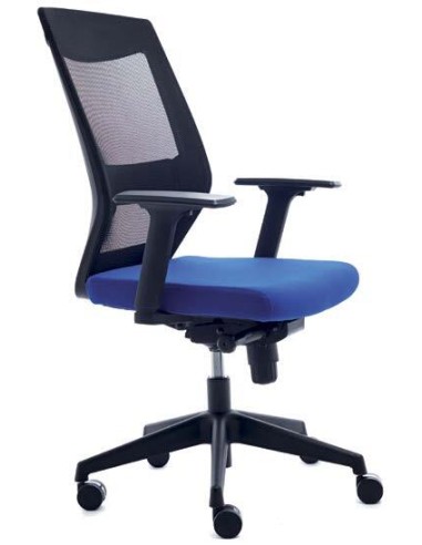 SILLA ROCADA 908-3 TAPIZADO ASIENTO AZUL, RESPALDO NEGRO.