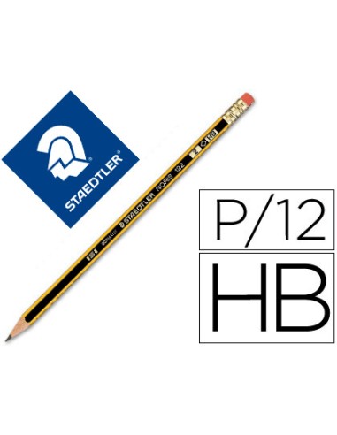 LÁPIZ DE GRAFITO STAEDTLER NORIS CON GOMA 122-HB