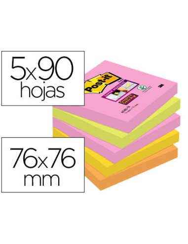 BLOC DE NOTAS ADHESIVAS POST-IT 76X76 MM DE 90 HOJAS