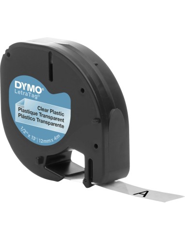 CINTA DYMO LETRATAG PLASTICO 12MM TRANSPARENTE/LETRA NEGRA