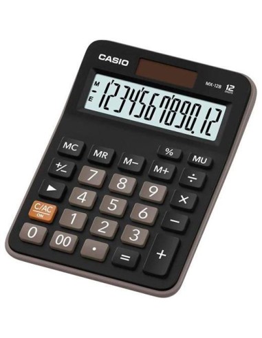 CALCULADORA CASIO 12 DÍGITOS NEGRA MX-12B