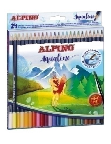 LAPICES COLORES ACUARELABLES ALPINO AQUALINE 24UT